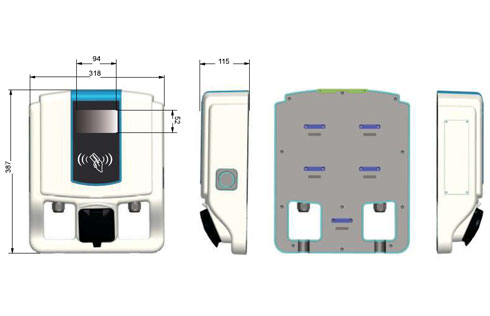 Dimension And View of Home AC EV Charger
